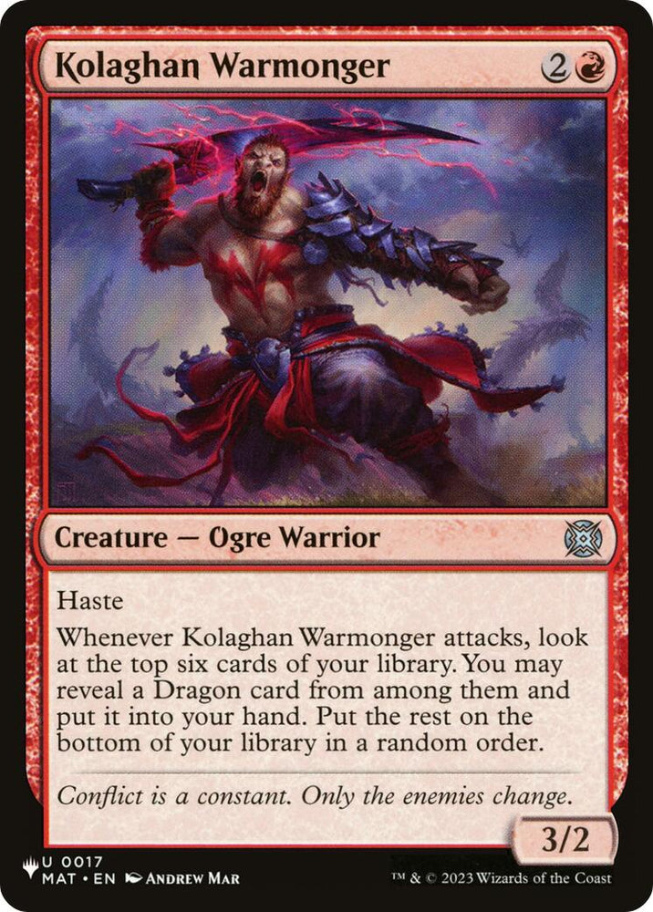 Kolaghan Warmonger [The List] Magic: The Gathering