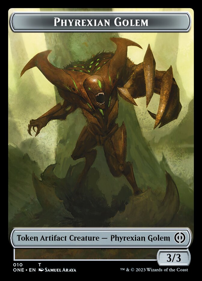 Phyrexian Mite (011) // Phyrexian Golem Double-Sided Token [Phyrexia: All Will Be One Tokens] Magic: The Gathering