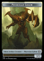 Phyrexian Mite (011) // Phyrexian Golem Double-Sided Token [Phyrexia: All Will Be One Tokens] Magic: The Gathering