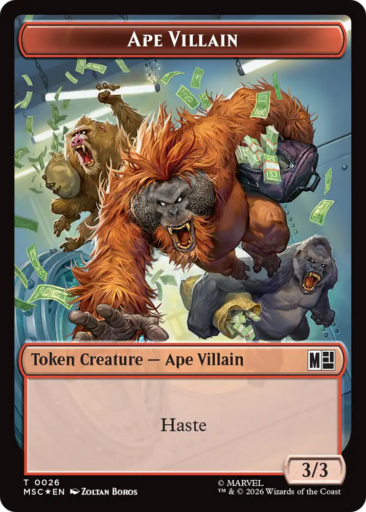 Copy (017) // Ape Villain (026) Double-Sided Token (Surge Foil) [Marvel Super Heroes Commander Tokens] Magic: The Gathering