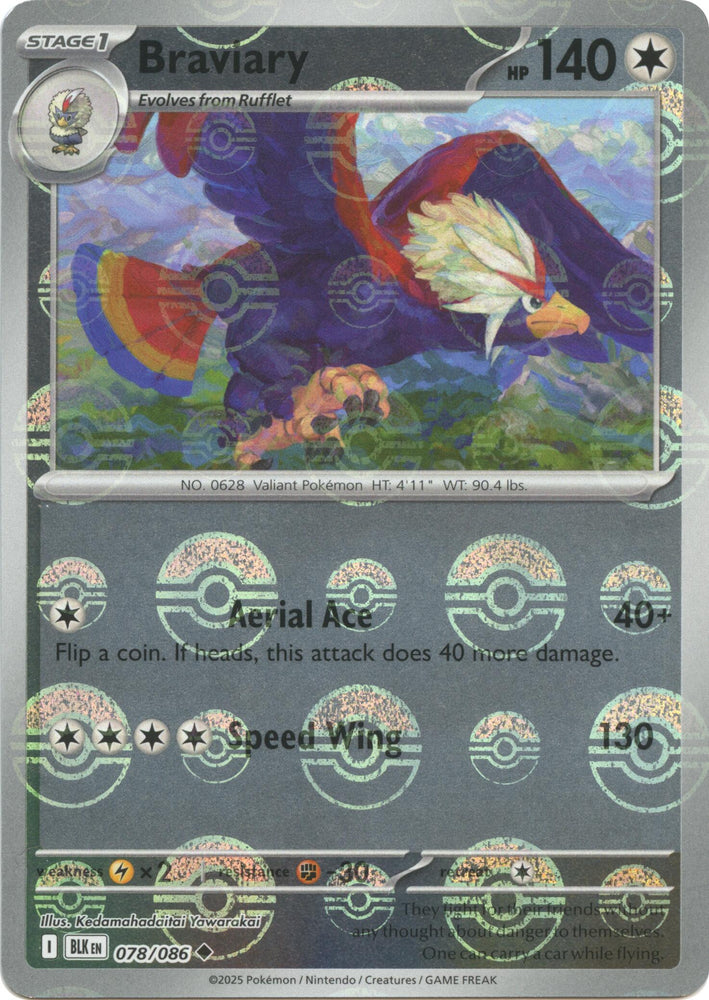 Braviary (078/086) (Poke Ball Pattern) [Scarlet & Violet: Black Bolt] Pokémon