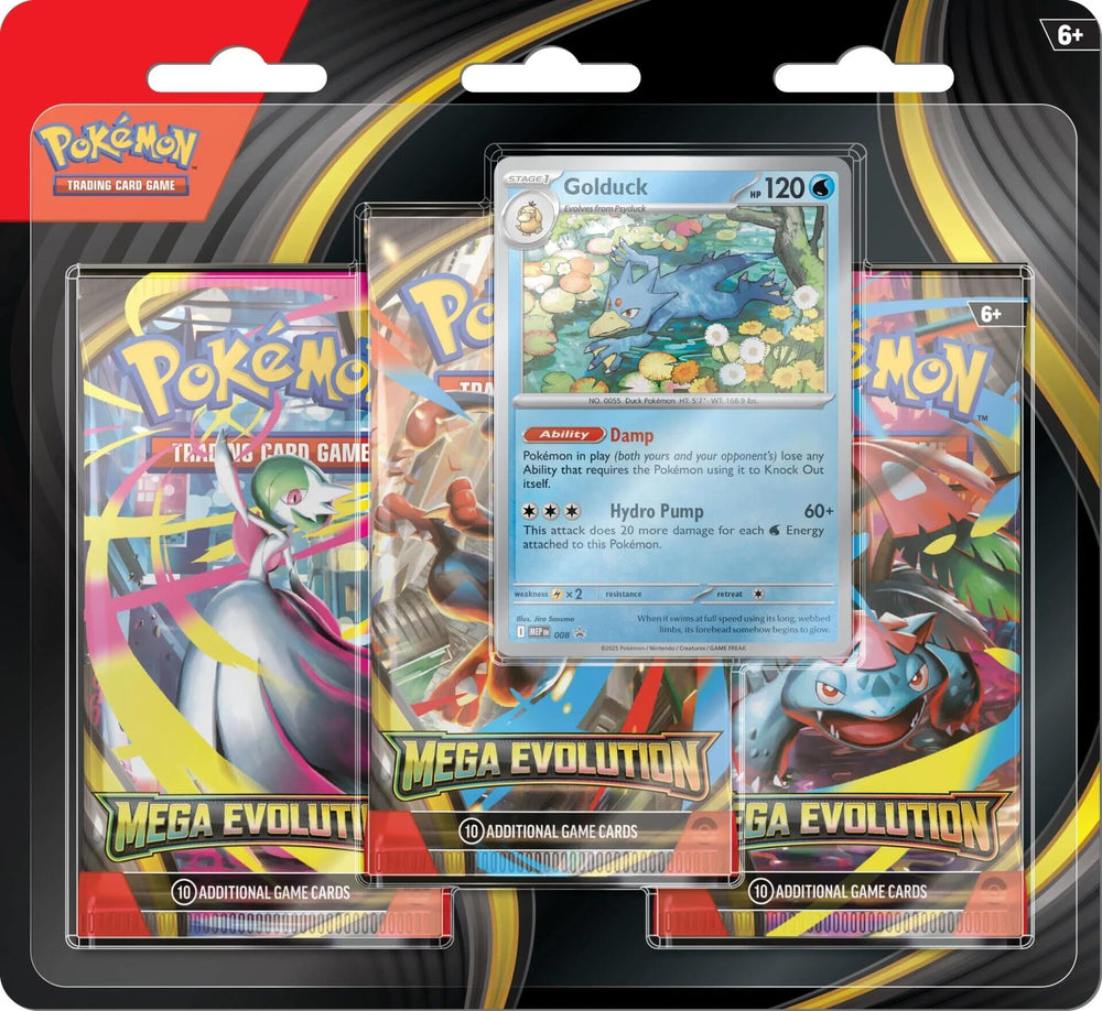 Mega Evolution - 3 Pack Blister (Golduck) Pokémon