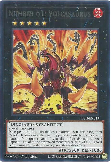 Number 61: Volcasaurus [JUSH-EN043] Rare Yu-Gi-Oh!