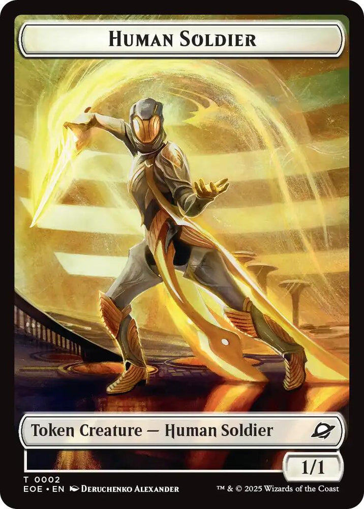 Human Soldier // Lander (0004) Doubled-Sided Token [Edge of Eternities Tokens] Magic: The Gathering