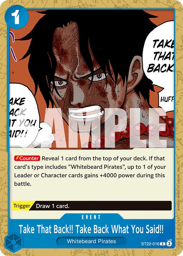 Take That Back!! Take Back What You Said!! [Starter Deck: Ace & Newgate] Bandai