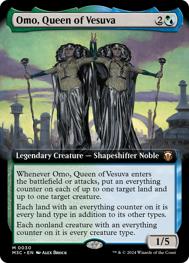 Omo, Queen of Vesuva (Extended Art) [Modern Horizons 3 Commander] Magic: The Gathering