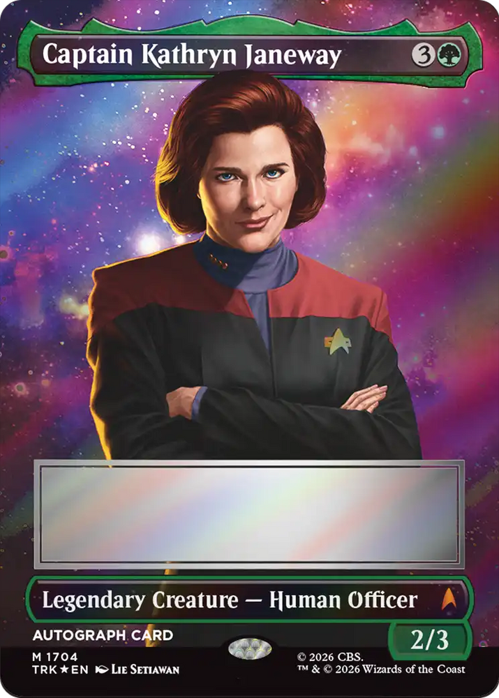 Captain Kathryn Janeway (Borderless) (Signed) [Star Trek] Magic: The Gathering