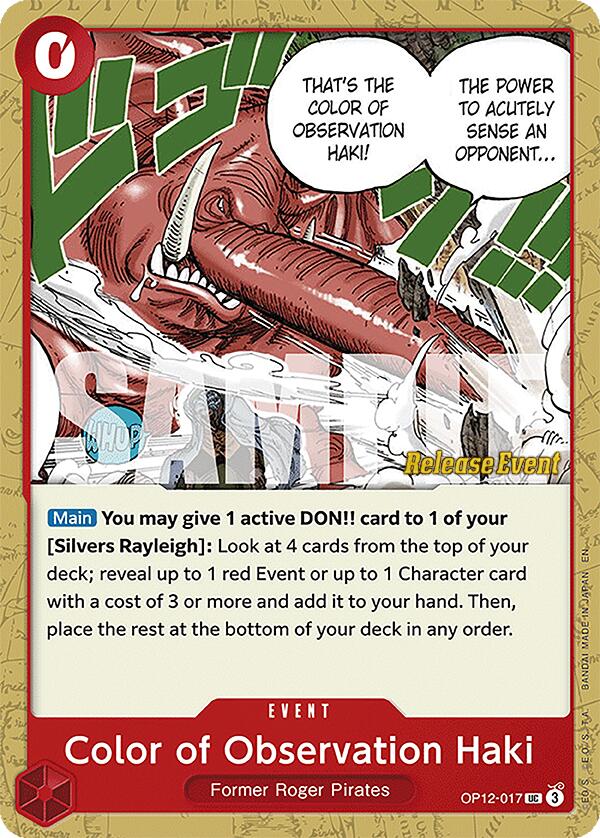 Color of Observation Haki [Legacy of the Master Release Event Cards] Bandai
