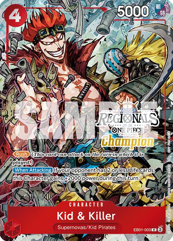 Kid & Killer (Online Regional Champion Card Set 2025 Vol.2) [One Piece Promotion Cards] Bandai