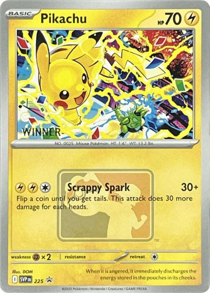 Pikachu (225) (World Championship 2025) [Winner] [Scarlet & Violet: Black Star Promos] Pokémon