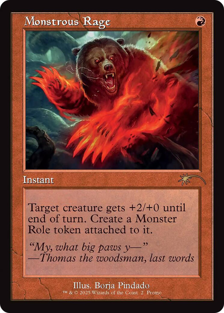 Monstrous Rage (Retro Frame) [Standard Showdown Promos] Magic: The Gathering