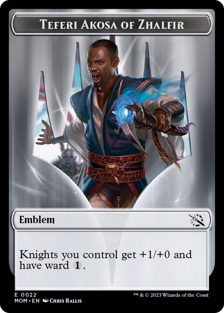 Elemental (2) // Teferi Akosa of Zhalfir Emblem Double-Sided Token [March of the Machine Tokens] Magic: The Gathering