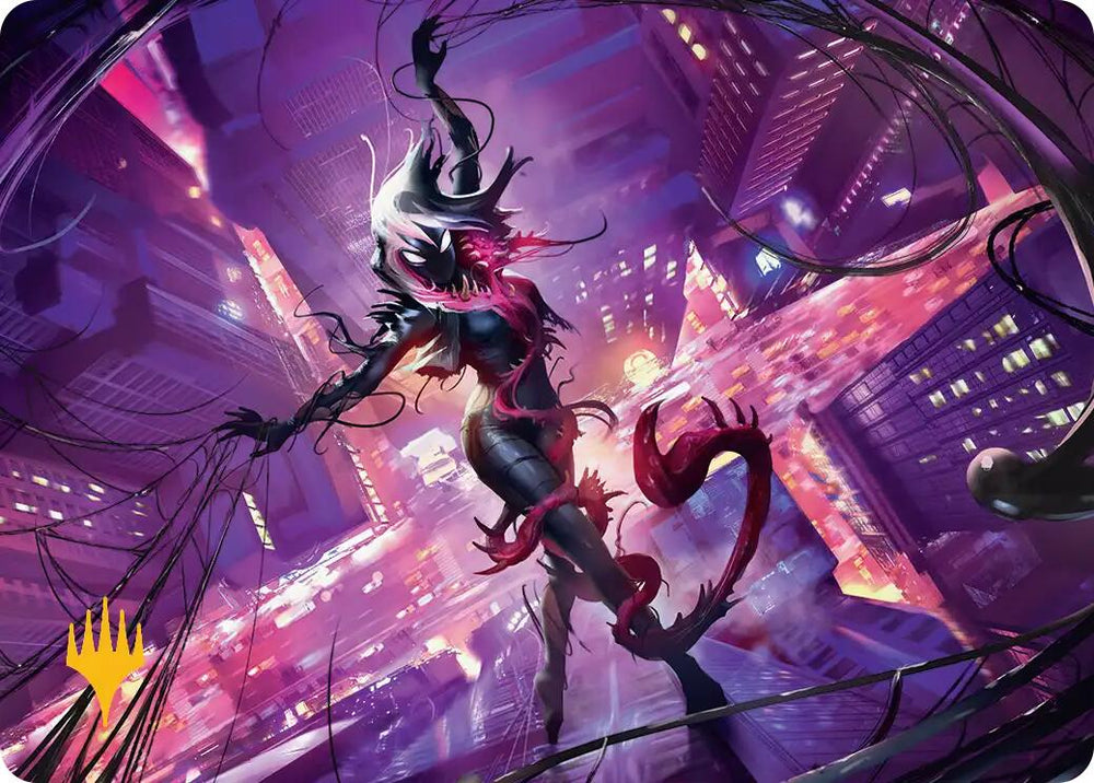 Gwenom, Remorseless Art Card (Gold-Stamped Planeswalker Symbol) [Marvel's Spider-Man Art Series] Magic: The Gathering