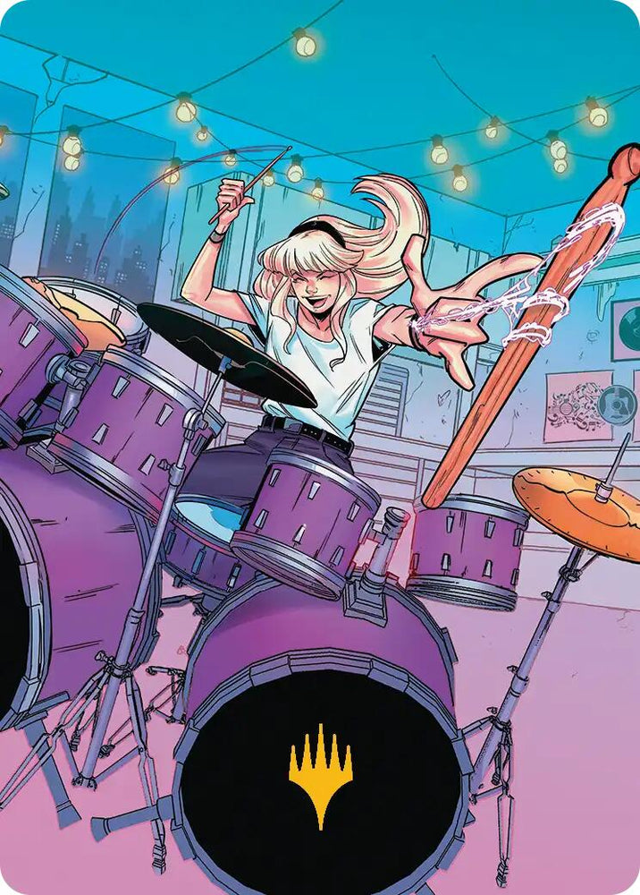 Gwen Stacy Art Card (Gold-Stamped Planeswalker Symbol) (34/54) [Marvel's Spider-Man Art Series] Magic: The Gathering