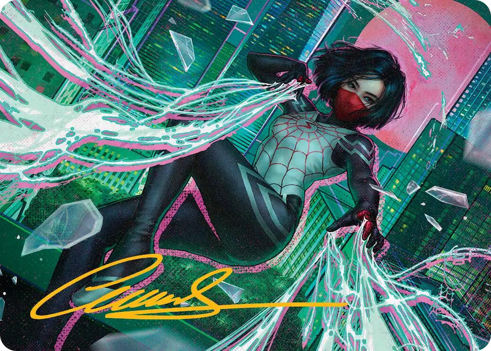 Silk, Web Weaver Art Card (29/54) (Gold-Stamped Signature) [Marvel's Spider-Man Art Series] Magic: The Gathering