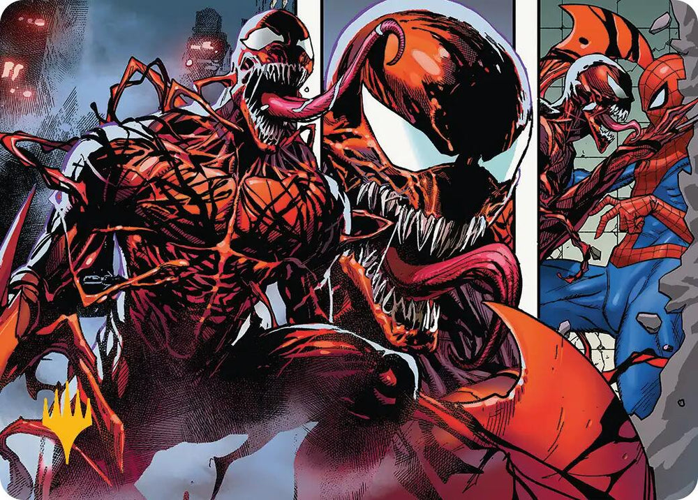 Carnage, Crimson Chaos Art Card (Gold-Stamped Planeswalker Symbol) [Marvel's Spider-Man Art Series] Magic: The Gathering