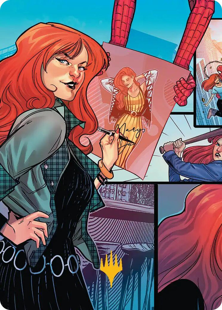 Mary Jane Watson Art Card (Gold-Stamped Planeswalker Symbol) [Marvel's Spider-Man Art Series] Magic: The Gathering
