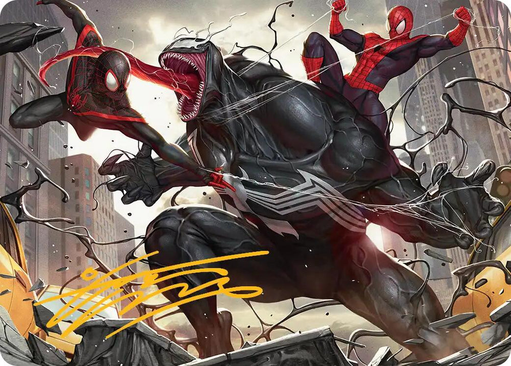 Terrific Team-Up Art Card (Gold-Stamped Signature) [Marvel's Spider-Man Art Series] Magic: The Gathering