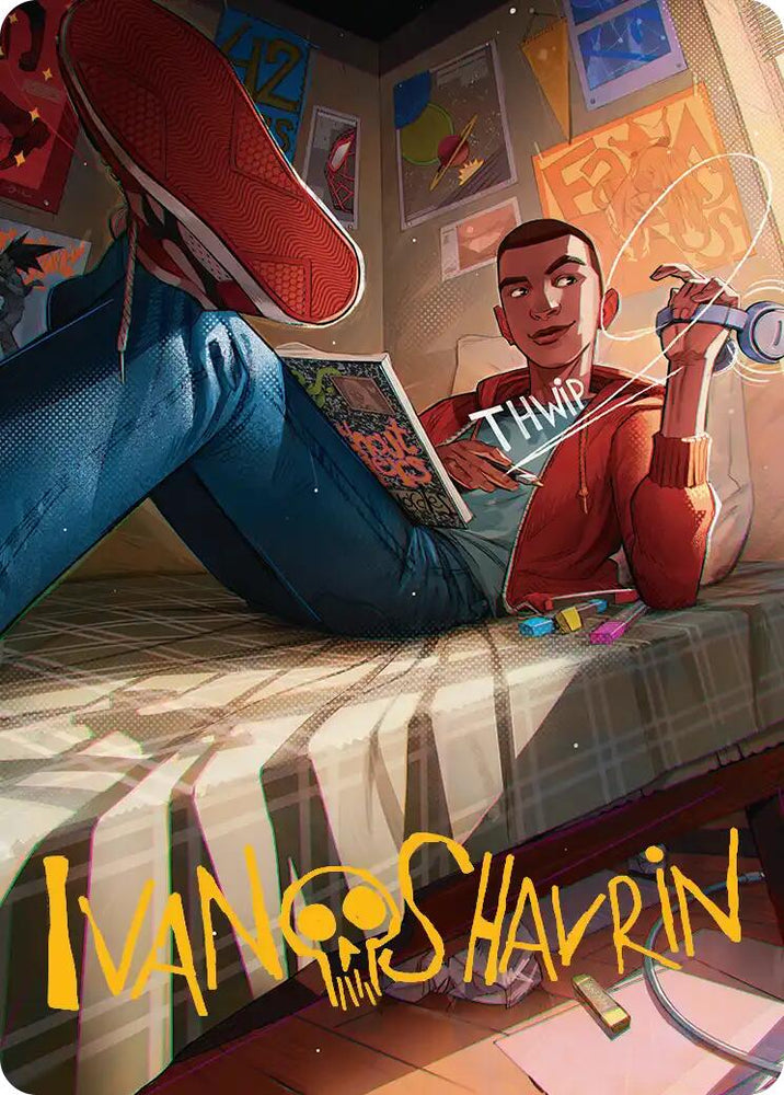 Miles Morales Art Card (Gold-Stamped Signature) [Marvel's Spider-Man Art Series] Magic: The Gathering