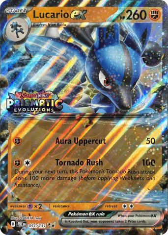 Lucario ex (051/131) (Prismatic Evolutions Stamp) [Miscellaneous Cards] Pokémon