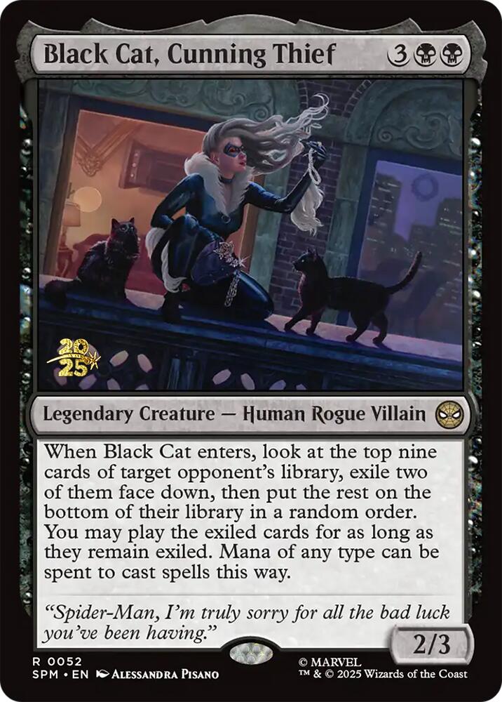 Black Cat, Cunning Thief [Marvel's Spider-Man Prerelease Promos] Magic: The Gathering