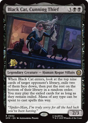 Black Cat, Cunning Thief [Marvel's Spider-Man Prerelease Promos] Magic: The Gathering