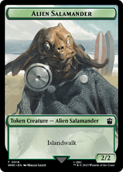 Dalek // Alien Salamander Double-Sided Token [Doctor Who Tokens] Magic: The Gathering