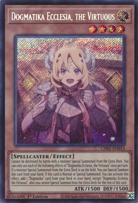 Dogmatika Ecclesia, the Virtuous (Secret Rare) [CH01-EN014] Secret Rare Yu-Gi-Oh!
