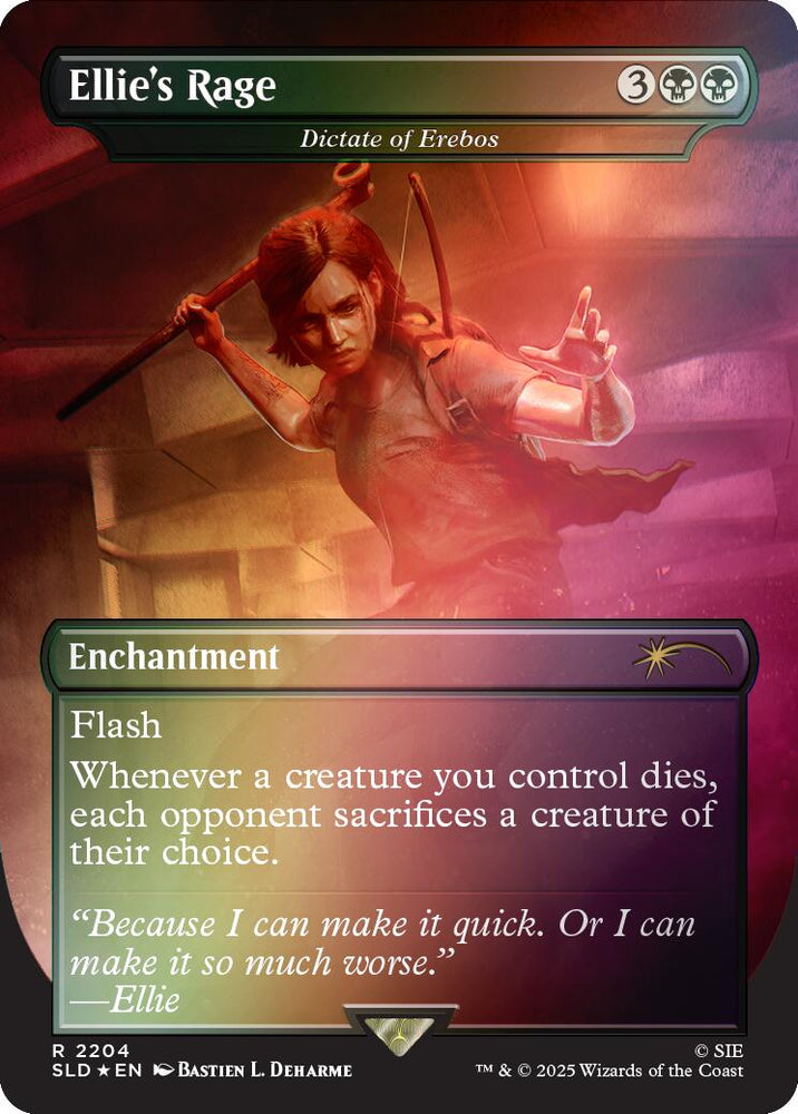 Ellie's Rage - Dictate of Erebos (Rainbow Foil) [Secret Lair Drop Series] Magic: The Gathering