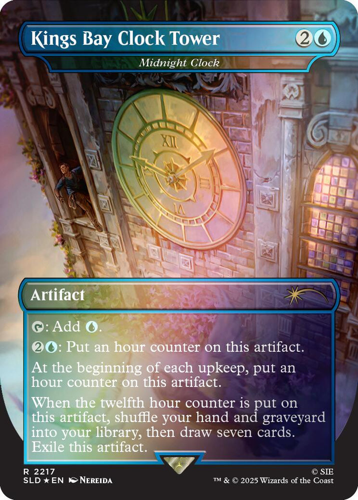 Kings Bay Clock Tower - Midnight Clock (Rainbow Foil) [Secret Lair Drop Series] Magic: The Gathering