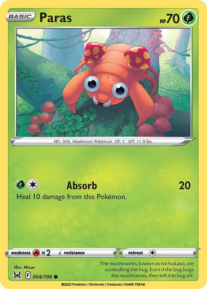 Paras (004/196) [Sword & Shield: Lost Origin] Pokémon
