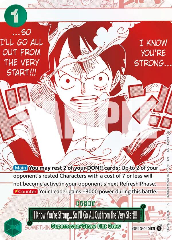 I Know You're Strong... So I'll Go All Out from the Very Start!!! (3rd Anniversary Treasure Campaign Pack) [One Piece Promotion Cards] Bandai