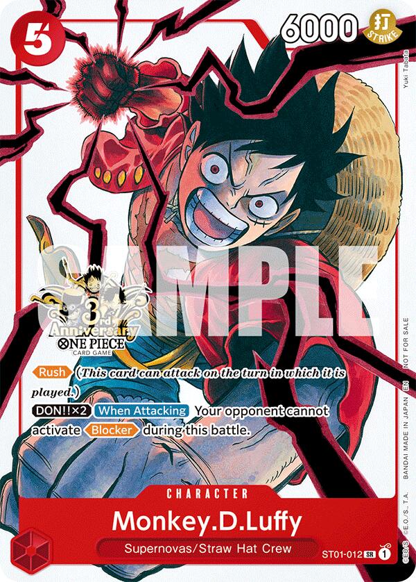 Monkey.D.Luffy (ST01-012) (3rd Anniversary Tournament 3 Brothers Pack) [Carrying On His Will: 3rd Anniversary Tournament Cards] Bandai