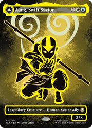 Aang, Swift Savior (Borderless) (Neon Ink Foil) [Avatar: The Last Airbender] Magic: The Gathering