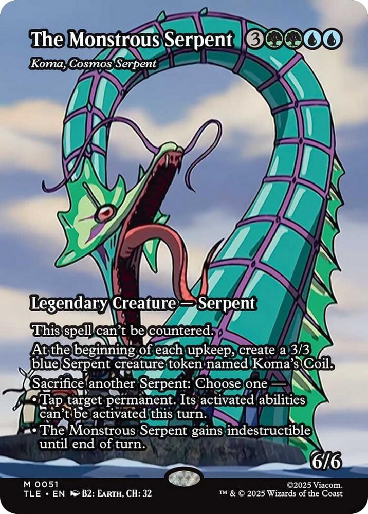 The Monstrous Serpent - Koma, Cosmos Serpent (Borderless) [Avatar: The Last Airbender: Eternal-Legal] Magic: The Gathering
