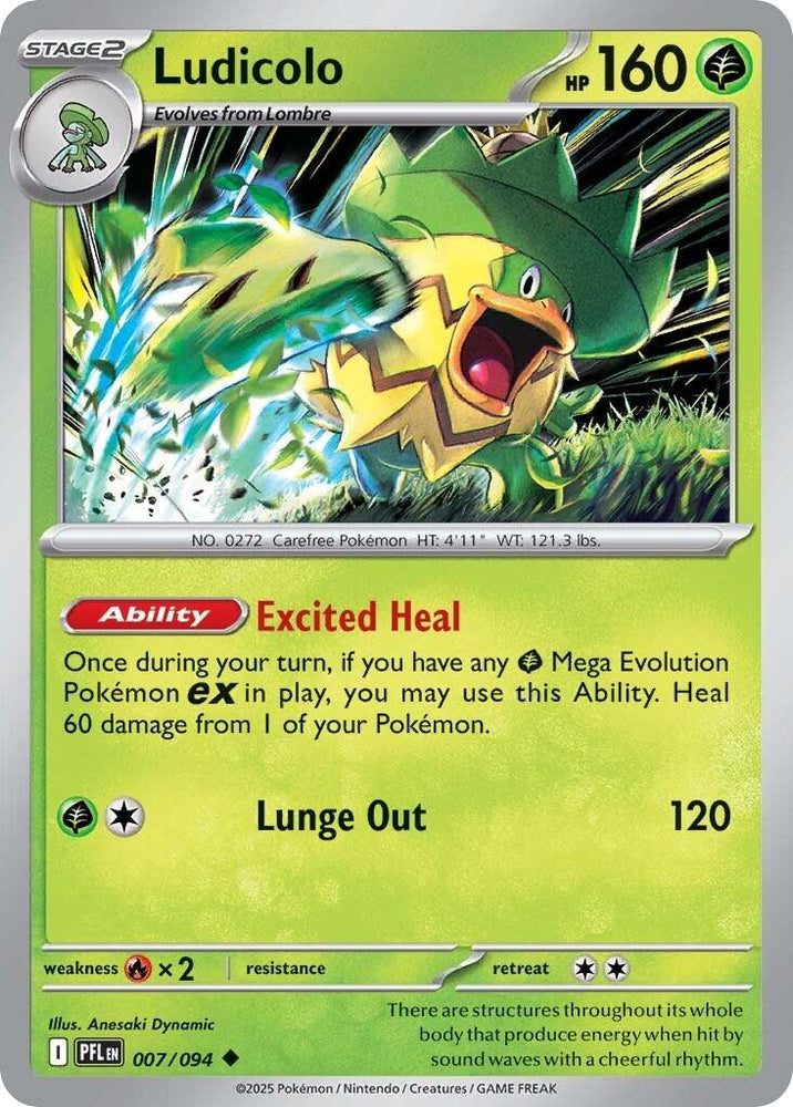 Ludicolo (007/094) [Mega Evolution: Phantasmal Flames] Pokémon