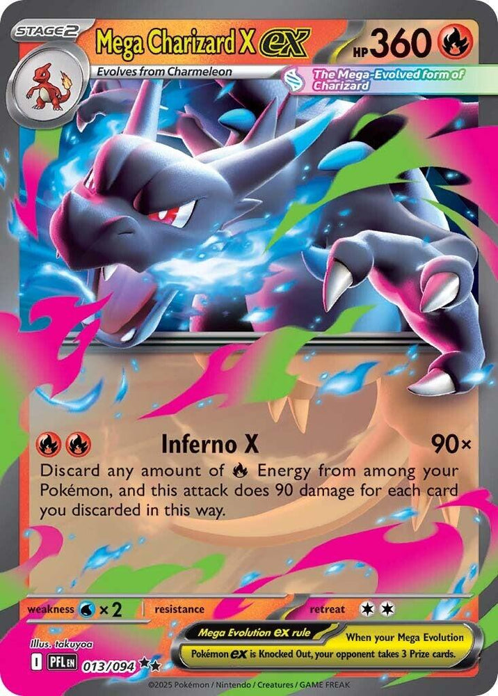 Mega Charizard X ex (013/094) [Mega Evolution: Phantasmal Flames] Pokémon