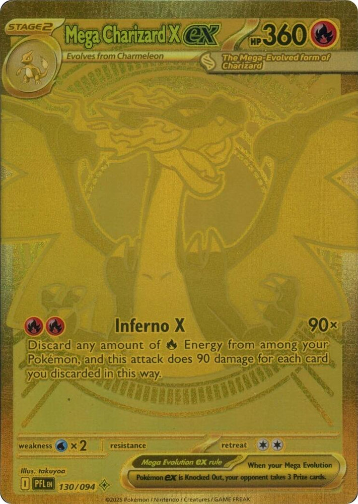 Mega Charizard X ex (130/094) [Mega Evolution: Phantasmal Flames] Pokémon