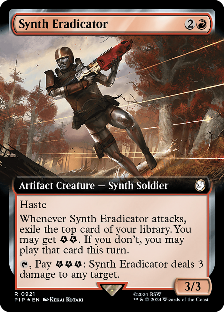 Synth Eradicator (Extended Art) (Surge Foil) [Fallout] Magic: The Gathering