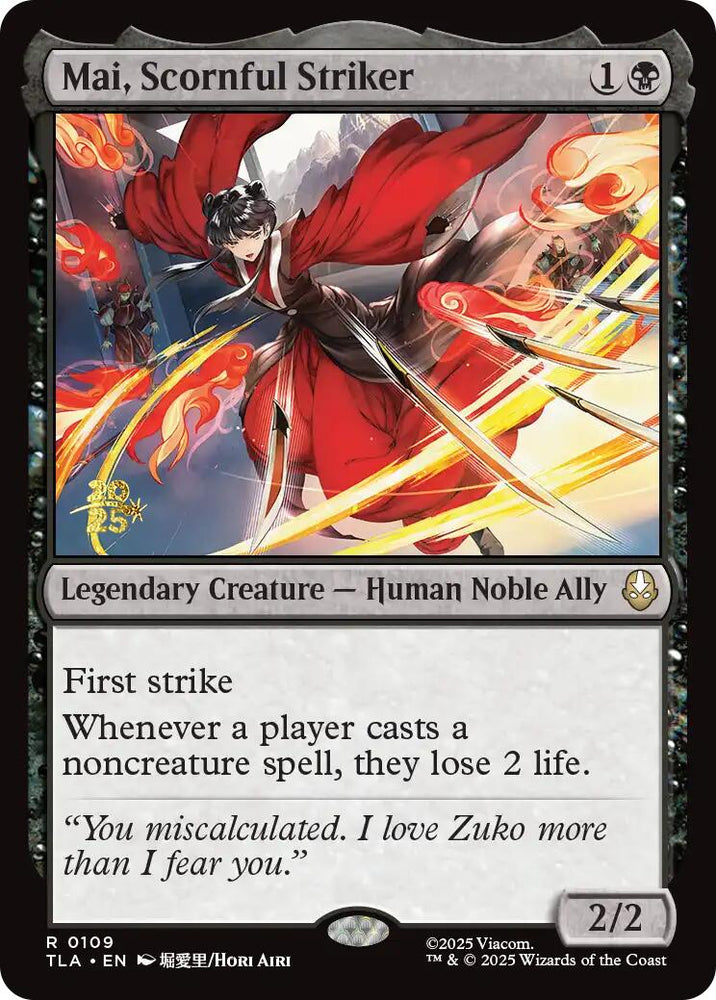 Mai, Scornful Striker [Avatar: The Last Airbender Prerelease Cards] Magic: The Gathering