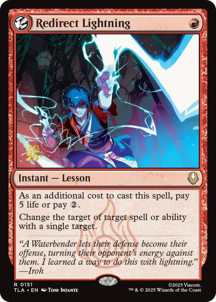 Redirect Lightning [Avatar: The Last Airbender Prerelease Cards] Magic: The Gathering