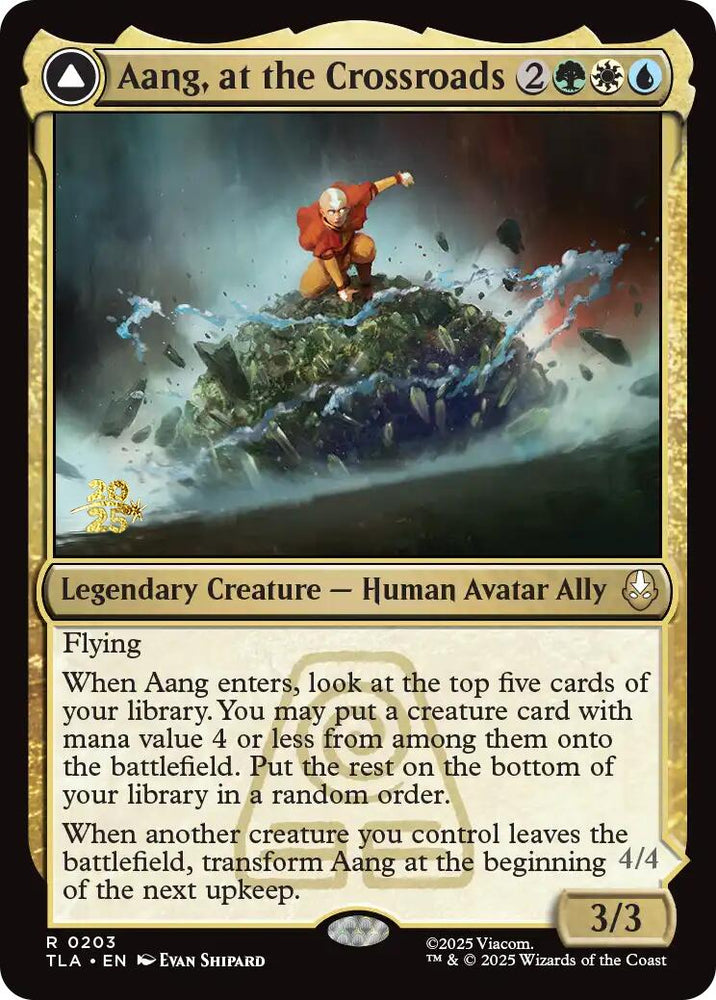 Aang, at the Crossroads [Avatar: The Last Airbender Prerelease Cards] Magic: The Gathering