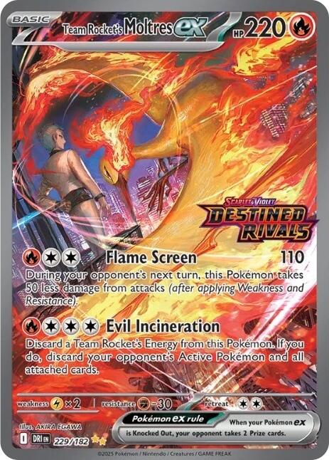 Team Rocket's Moltres ex (229/182) (Destined Rivals Stamp) [Miscellaneous Cards] Pokémon