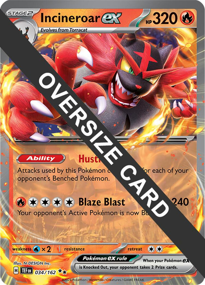 Incineroar ex (034/162) (Jumbo Card) [Scarlet & Violet: Temporal Forces] Pokémon
