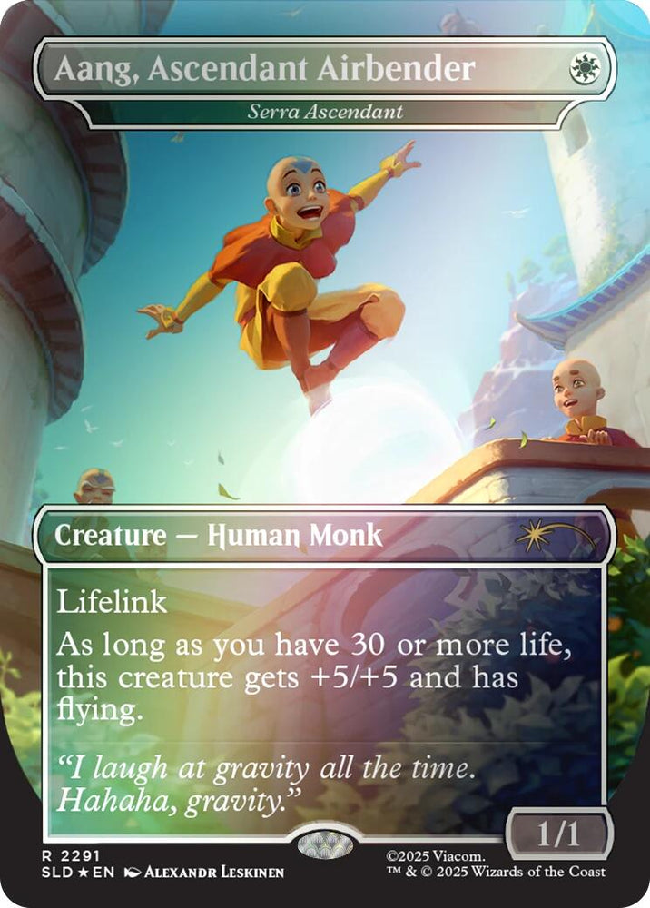 Aang, Ascendant Airbender - Serra Ascendant (Rainbow Foil) [Secret Lair Drop Series] Magic: The Gathering