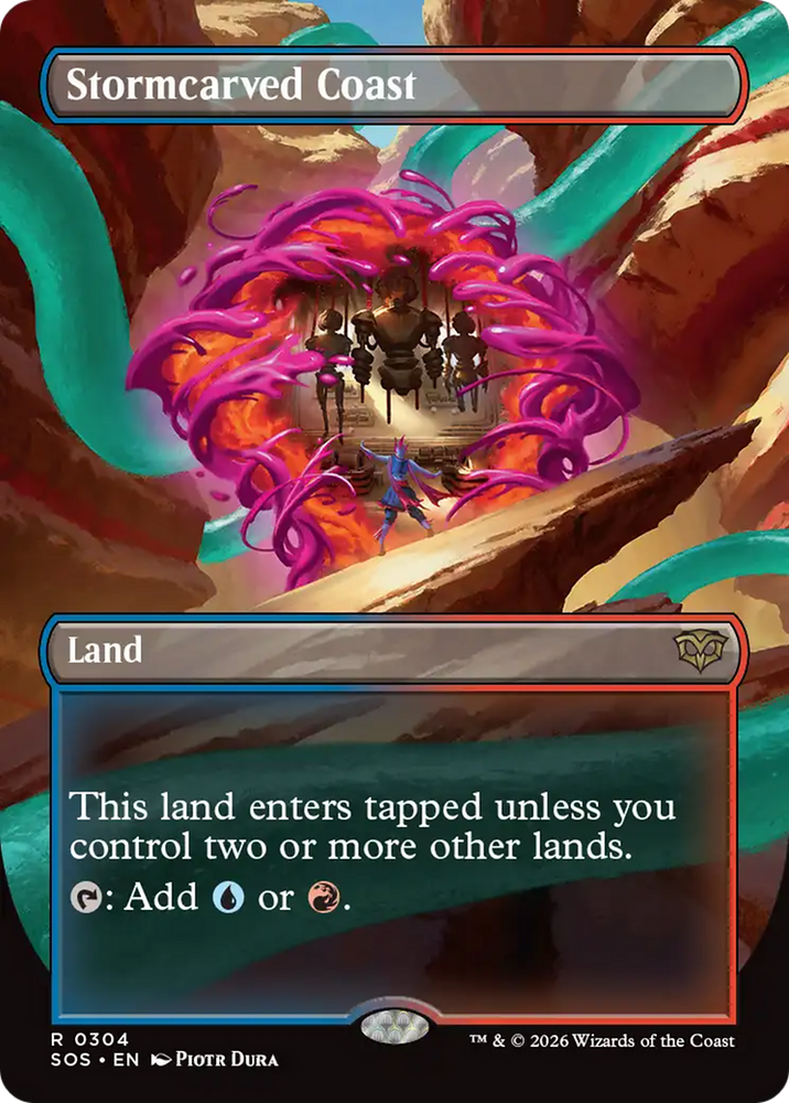 Stormcarved Coast (Borderless) [Secrets of Strixhaven] Magic: The Gathering