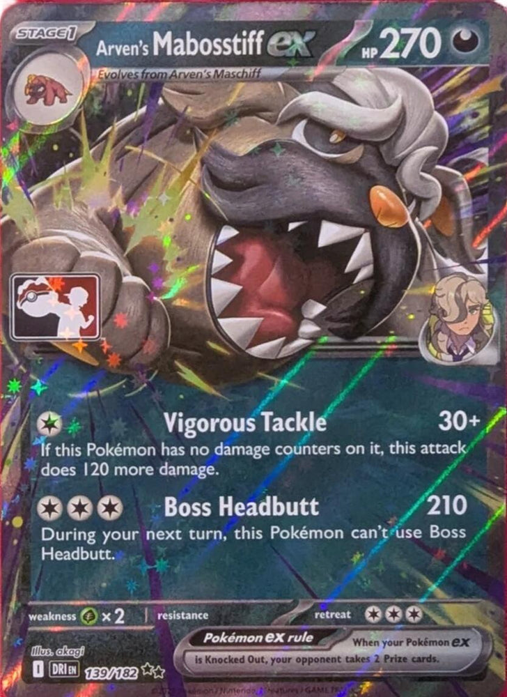 Arven's Mabosstiff ex (139/182) [Prize Pack Series Eight] Pokémon