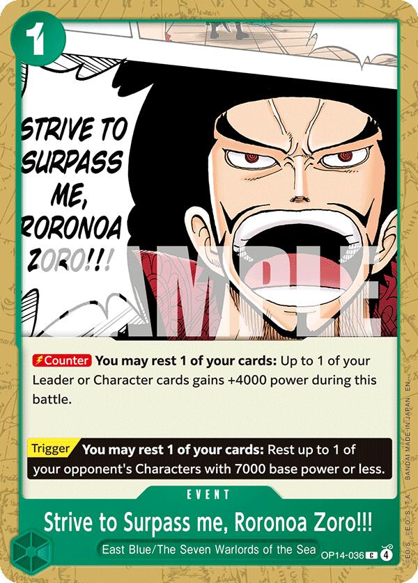 Strive to Surpass me, Roronoa Zoro!!! [The Azure Sea's Seven] Bandai