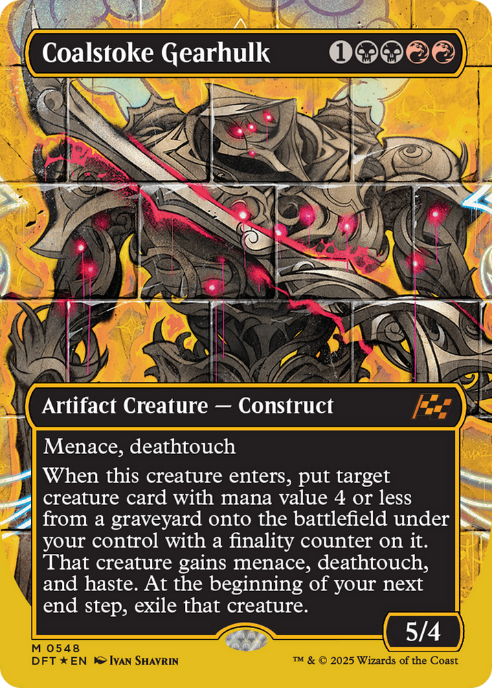 Coalstoke Gearhulk (Borderless) (First-Place Foil) [Aetherdrift] Magic: The Gathering