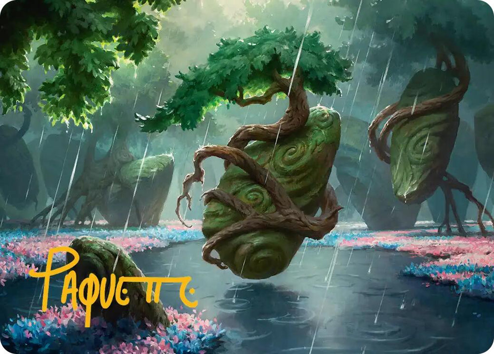 Rain-Slicked Copse Art Card (Gold-Stamped Signature) [Lorwyn Eclipsed Art Series] Magic: The Gathering